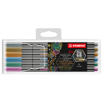 STABILO Pen 68 Fibre Tip Pen - Wallet of 8 - Pastel Shades, 68/8-01