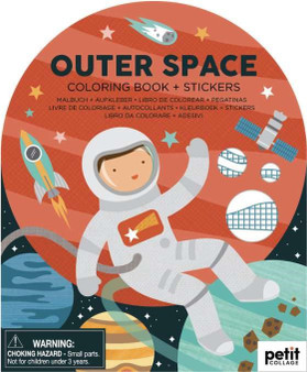 Petit Collage Coloring Book with Stickers Outer Space