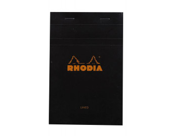Rhodia Staplebound Notepad 4 3/8 x 6 3/8" Lined Black