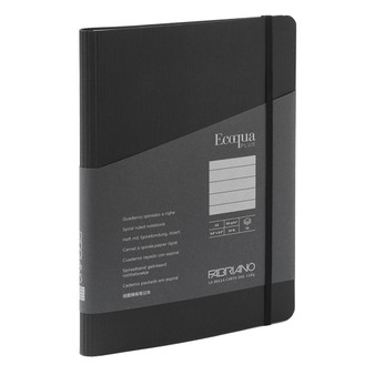 Fabriano Ecoqua Plus Hidden Spiral-Bound Notebook A5 Ruled Black