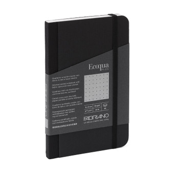 Fabriano Ecoqua Plus Fabric-Bound Notebook 3.5X5.5 Dot Black