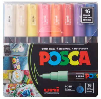 POSCA Paint Marker Set of 16 Basic Colors Medium - Wet Paint