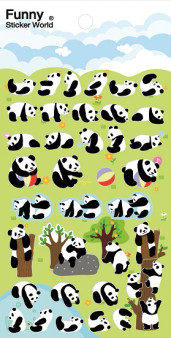 BC Mini Funny World Puffy Stickers Panda