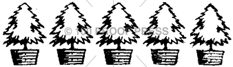 100 Proof Press Rubber Stamp Little Fir Tree Border