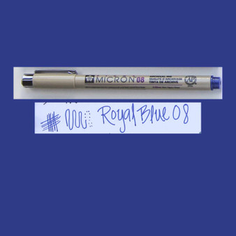 Sakura Pigma Micron Pen 08 Blue/Black - Wet Paint Artists
