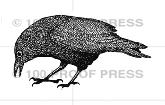 100 Proof Press Rubber Stamp Eating Crow