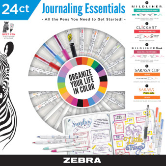 Zebra Wheel Set of 24 Journaling Essentials