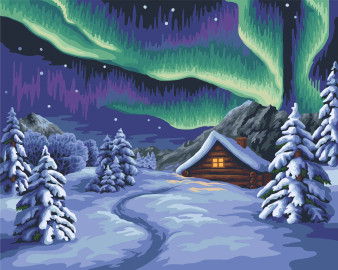 Crafting Spark Painting by Numbers Kit Northern Lights
