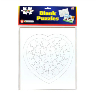 Hygloss Blank Heart Shape Puzzles 8.5" x 9.5" 6-Pack
