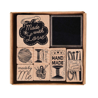 Rico Design Stamp Set Handmade/Made With Love 7-Piece Set