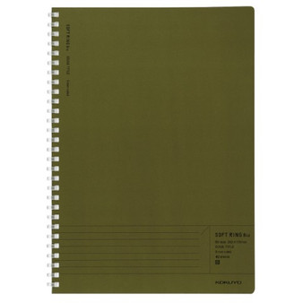 Kokuyo Soft Ring Notebook B5 7X10 Lined Green
