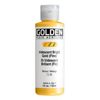 Golden Acrylic Fluid 4oz Iridescent Bright Gold (Fine)