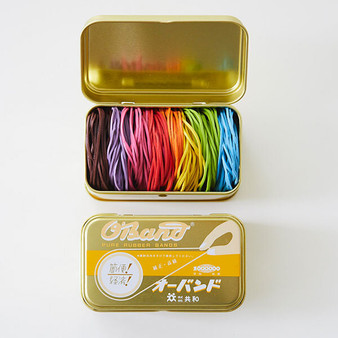 Kyowa Classic O'Band Tin of Rubber Bands Assorted Colors