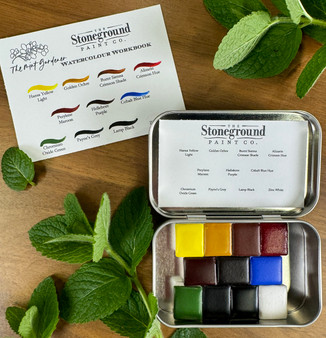 Stoneground Paint Watercolor 1/2 Pan Set Workbook Palette