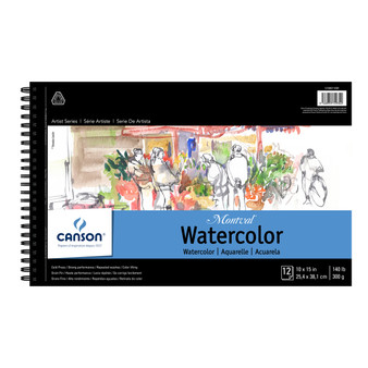 Canson Artist Series Montval Watercolor Pad 12 Sheet Wire-Bound 10X15