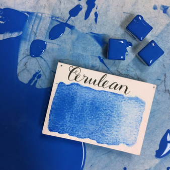 Stoneground Paint Watercolor 1/2 Pan Cerulean Blue