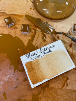 Stoneground Paint Watercolor 1/2 Pan Raw Sienna Warm Shade