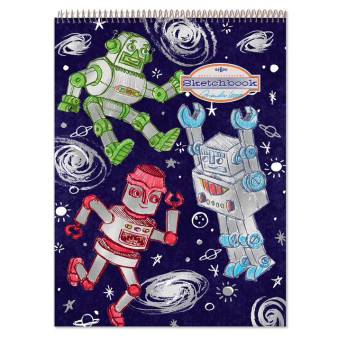 Eeboo Sketchbook Silver Robots