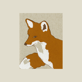 Kinaloon Screen Printed Card Fox