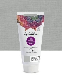 Speedball Fabric Block Printing Ink 2.5oz Metallic Silver