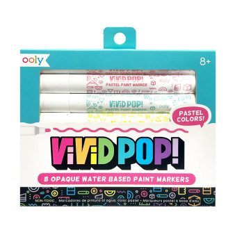 OOLY Vivid Pop! Water Based Paint Markers Set of 8 Pastel
