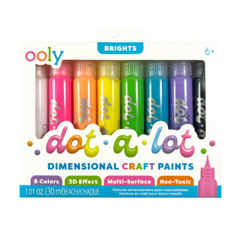 OOLY Dot-a-Lot 3D Dimensional Craft Paint Brights Set of 8