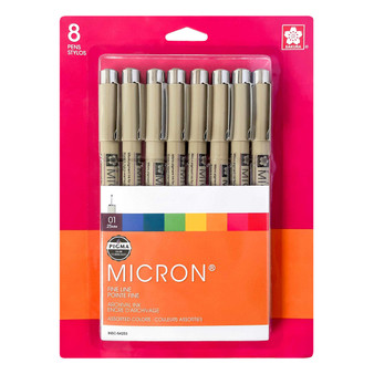 Sakura Pigma Micron Pen 01 Rainbow 8 Set