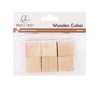 Angels Craft 1" Wooden Cubes 6 Pack
