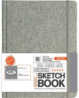 Royal Premium Quality Gray Cloth Hardbound Sketchbook 9x12"