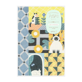 Midori Yuru Log Notebook Dotted 5x7 Cat