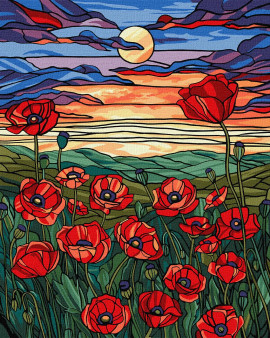 Ideyka Painting by Numbers Kit The Beauty of Poppies