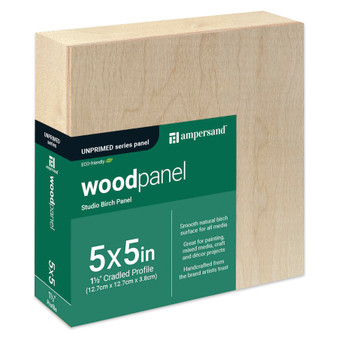 Ampersand Woodpanel 1.5" Cradled 5x5"