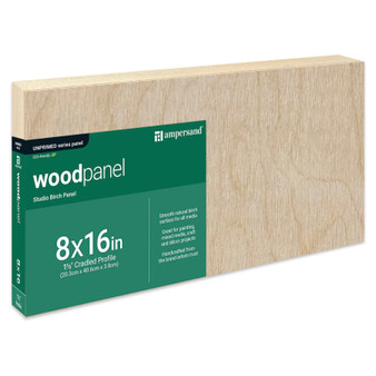 Ampersand Woodpanel 1.5" Cradled 8x16"