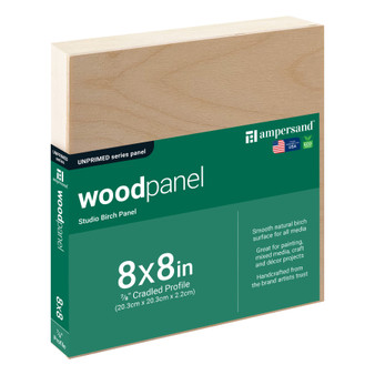 Ampersand Woodpanel 7/8" Cradled 8x8"