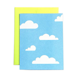 Next Chapter Studio Risograph Greeting Card Clouds