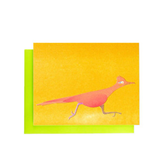 Next Chapter Studio Risograph Greeting Card Neon Roadrunner