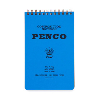 Penco Spiral Bound Ruled Notepad 4.75x7.5" Blue