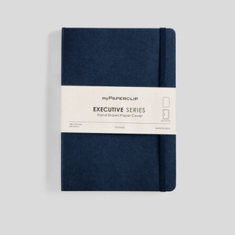 MyPaperclip Executive Series Notebook Soft Cover A5 6x8" Blank Blue
