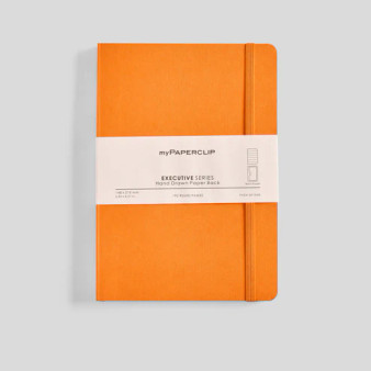 MyPaperclip Executive Series Notebook Soft Cover A5 6x8" Ruled Orange