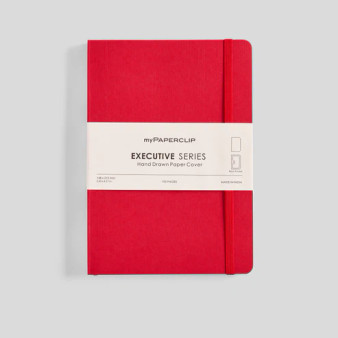 MyPaperclip Executive Series Notebook Soft Cover A5 6x8" Blank Red