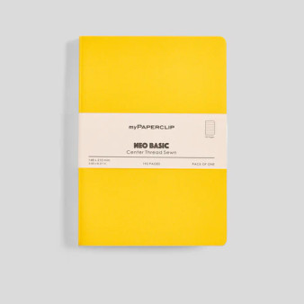 MyPaperclip Neo Basic Sewn Notebook 6x8 A5 Ruled Yellow