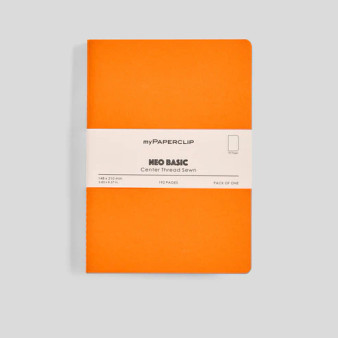 MyPaperclip Neo Basic Sewn Notebook 6x8 A5 Plain Orange