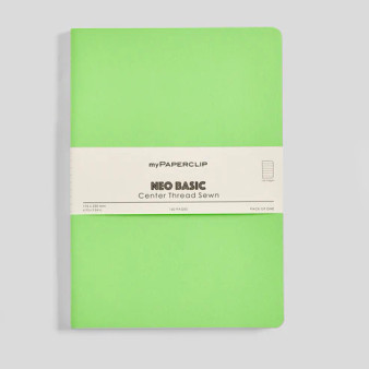 MyPaperclip Neo Basic Sewn Notebook 7x10 B5 Ruled Green