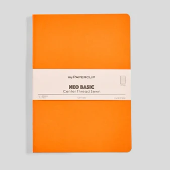 MyPaperclip Neo Basic Sewn Notebook 7x10 B5 Ruled Orange