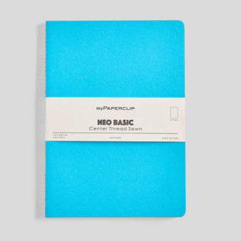 MyPaperclip Neo Basic Sewn Notebook 7x10 B5 Plain Sky Blue