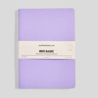 MyPaperclip Neo Basic Sewn Notebook 7x10 B5 Plain Purple