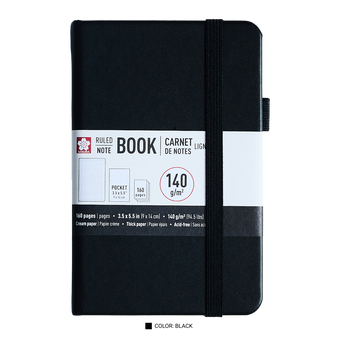Sakura Notebook Ruled 3.5x5.5" Black