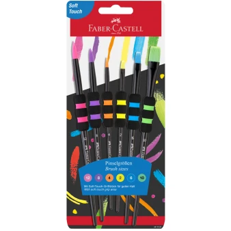 Faber-Castell Soft Grip Brushes Black 6 Set