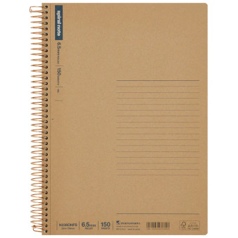 Maruman Spiral Notebook Basic Horizontal Border 150 Sheets B5 7x9" Kraft