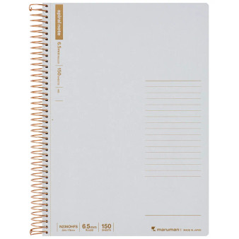 Maruman Spiral Notebook Basic Horizontal Border 150 Sheets B5 7x9" Grey